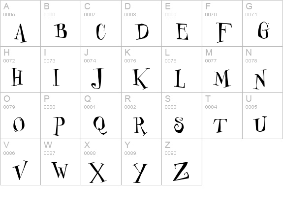 PFBuzzz Normal Unicodes uppercase A-Z preview