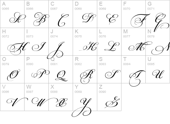 PFChampionScriptPro-Bold uppercase A-Z preview