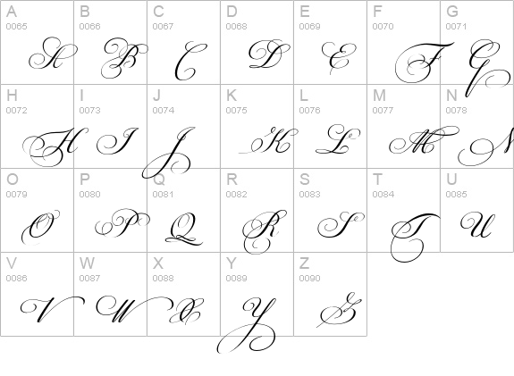 PFChampionScriptPro-Regular uppercase A-Z preview