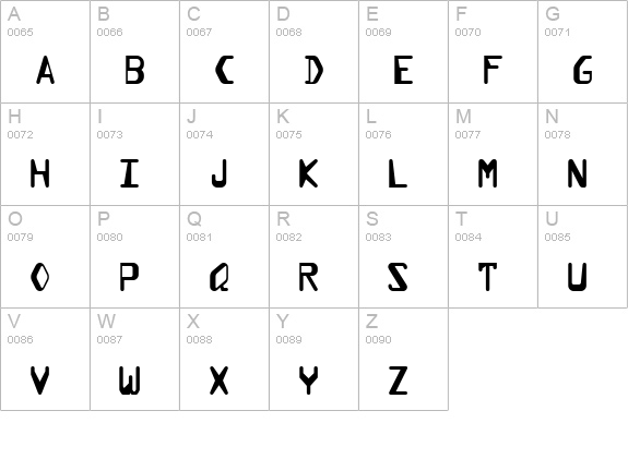 PFData uppercase A-Z preview