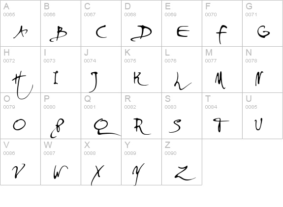 PFDaVinciScriptPro-Regular uppercase A-Z preview