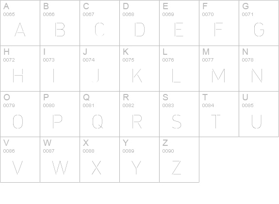 PFDinStencil-Hairline uppercase A-Z preview
