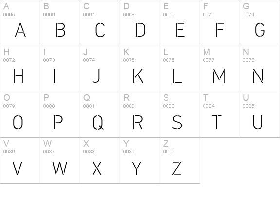 PFDinStencil-Thin uppercase A-Z preview