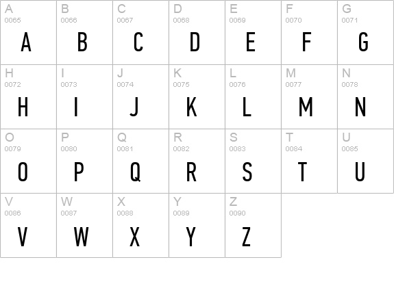 PFDinTextCompPro-Regular uppercase A-Z preview