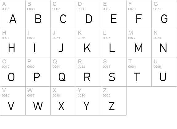 PFDinTextPro-Light uppercase A-Z preview