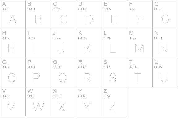 PFEncoreSansPro-Hairline uppercase A-Z preview