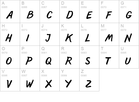 PFFreeScript Normal uppercase A-Z preview