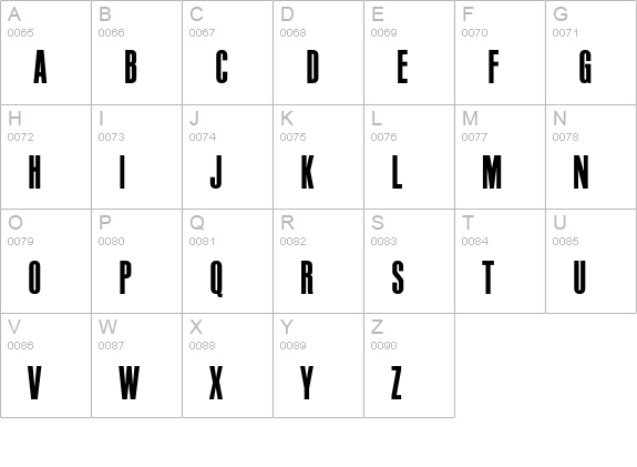 PFFusionSans Light uppercase A-Z preview