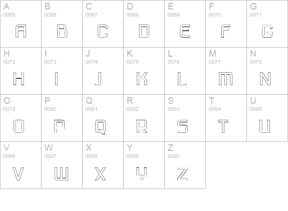 PFHausSquarePro-LightOutline uppercase A-Z preview