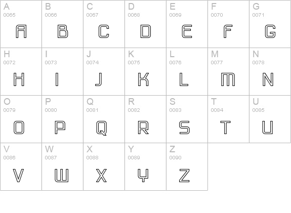 PFHausSquarePro-Outline uppercase A-Z preview