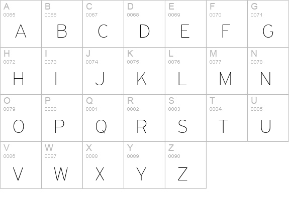 PFHighwaySansPro-ExtraThin uppercase A-Z preview