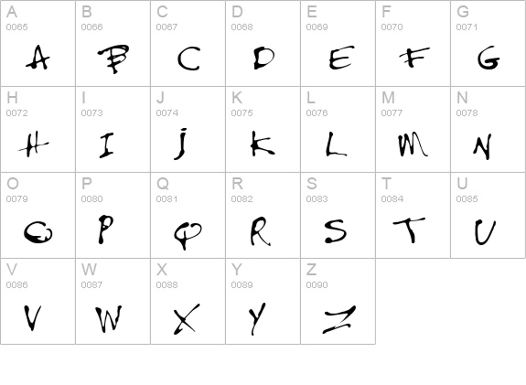 PFInkPen uppercase A-Z preview