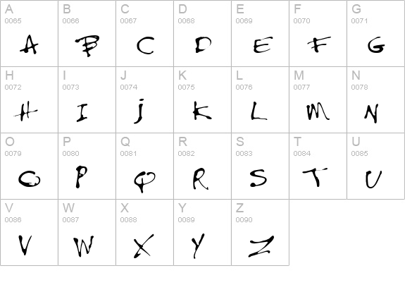PFInkPen Medium uppercase A-Z preview