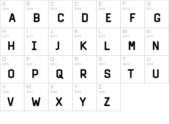 PFInterface Bold uppercase A-Z preview