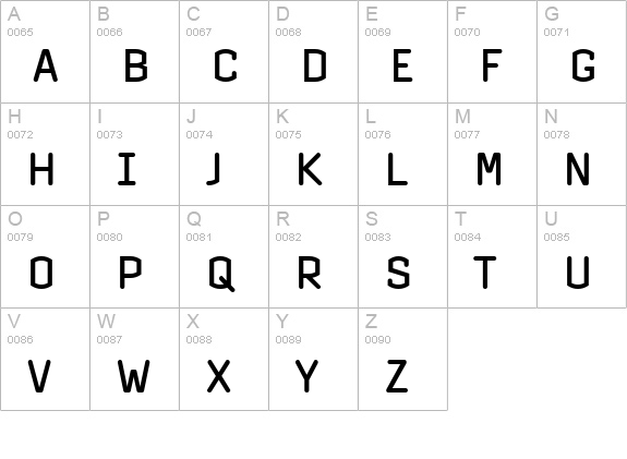 PFInterface Regular uppercase A-Z preview