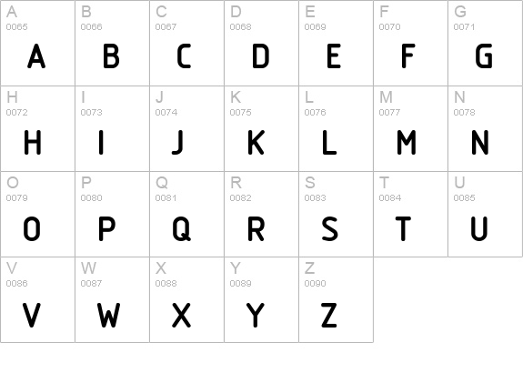 PFMecanorm Bold uppercase A-Z preview