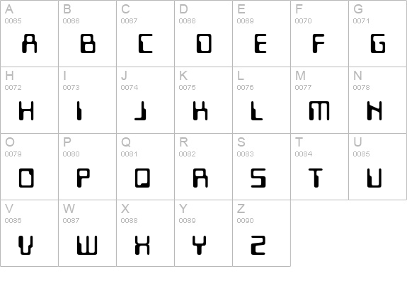 PFMicrEight uppercase A-Z preview