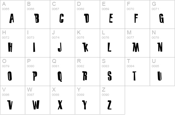 PFOffbeat Funky uppercase A-Z preview