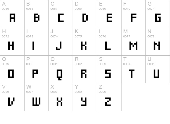 PFOnlineThreePro-DoubleUni uppercase A-Z preview