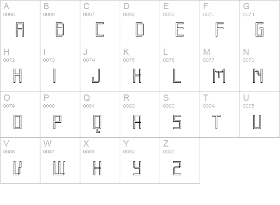 PFOnlineThreePro-SOutline uppercase A-Z preview