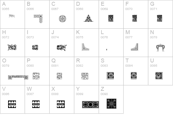PFOrnmTreasures3-Regular uppercase A-Z preview