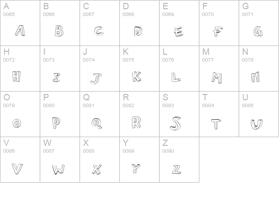 PFPlayskoolPro-3DOutline uppercase A-Z preview