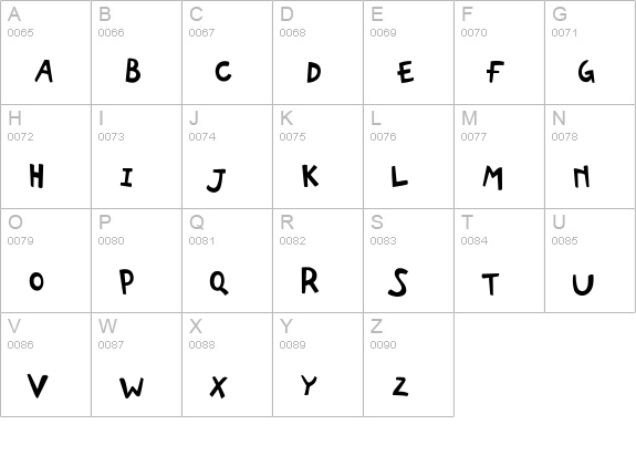 PFPlayskoolPro-Regular uppercase A-Z preview