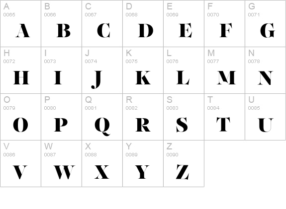 PFRegalFinessePro-Black uppercase A-Z preview