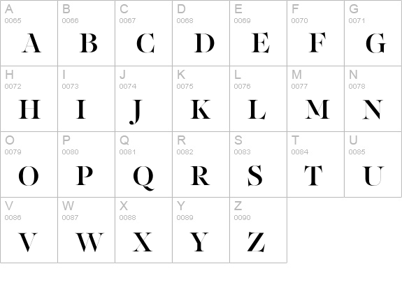 PFRegalFinessePro-Medium uppercase A-Z preview