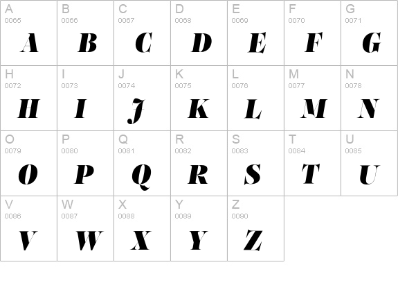 PFRegalFinessePro-UBlackItalic uppercase A-Z preview