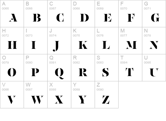 PFRegalStencilPro-Black uppercase A-Z preview