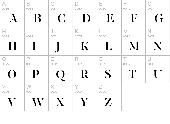 PFRegalStencilPro-Medium uppercase A-Z preview