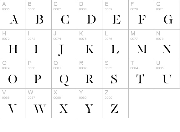 PFRegalStencilPro-Regular uppercase A-Z preview