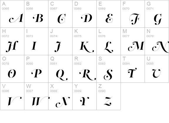 PFRegalSwashPro-Bold uppercase A-Z preview
