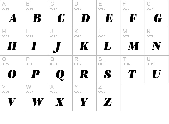 PFRegalTextPro-UBlackItalic uppercase A-Z preview