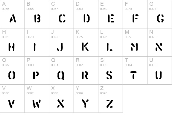 PFStampsPro-Blur uppercase A-Z preview