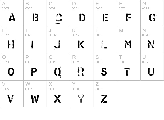 PFStampsPro-Metal uppercase A-Z preview