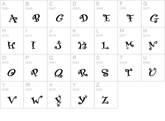 PFSwinger Luscious uppercase A-Z preview