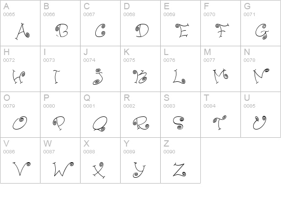 PFSwinger Slim uppercase A-Z preview