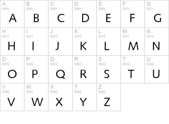 PFSyntax Roman uppercase A-Z preview
