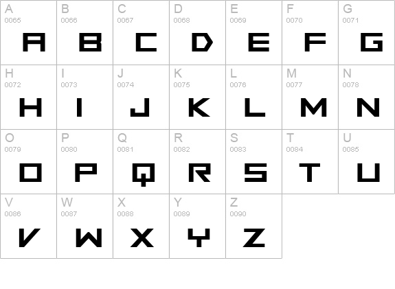 PFTerminalSquare Bold uppercase A-Z preview