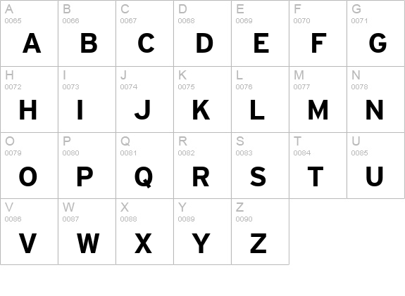 PFTransit Bold uppercase A-Z preview