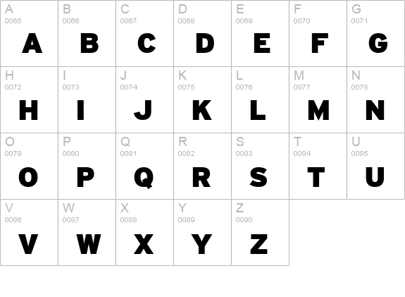 PFTransit HeavyBlack uppercase A-Z preview