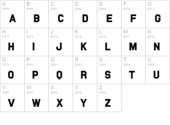 PFVarsitySans uppercase A-Z preview