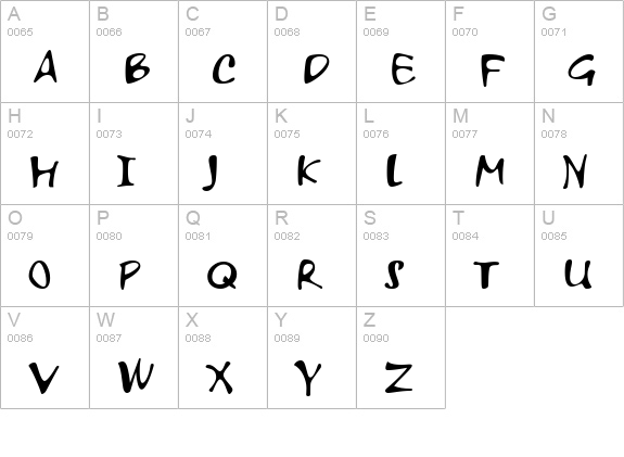 PFVertigo uppercase A-Z preview