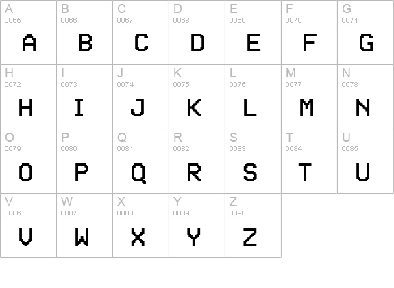 PFVideotextPro-Regular uppercase A-Z preview