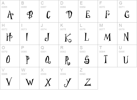 PFWonderlandPro-Regular uppercase A-Z preview