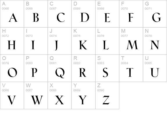PhaistosBold uppercase A-Z preview