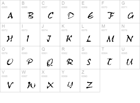 Phantasia uppercase A-Z preview