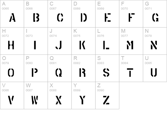 PHANTOM STENCIL uppercase A-Z preview